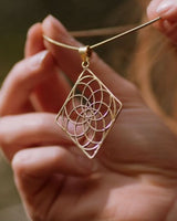 DIAMOND SEED OF LIFE PENDANT - BRASS