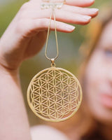FLOWER OF LIFE SACRED GEOMETRY PENDANT - BRASS