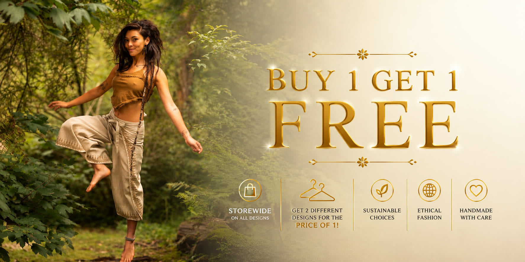Buy 1 get 1 free storewide promotion