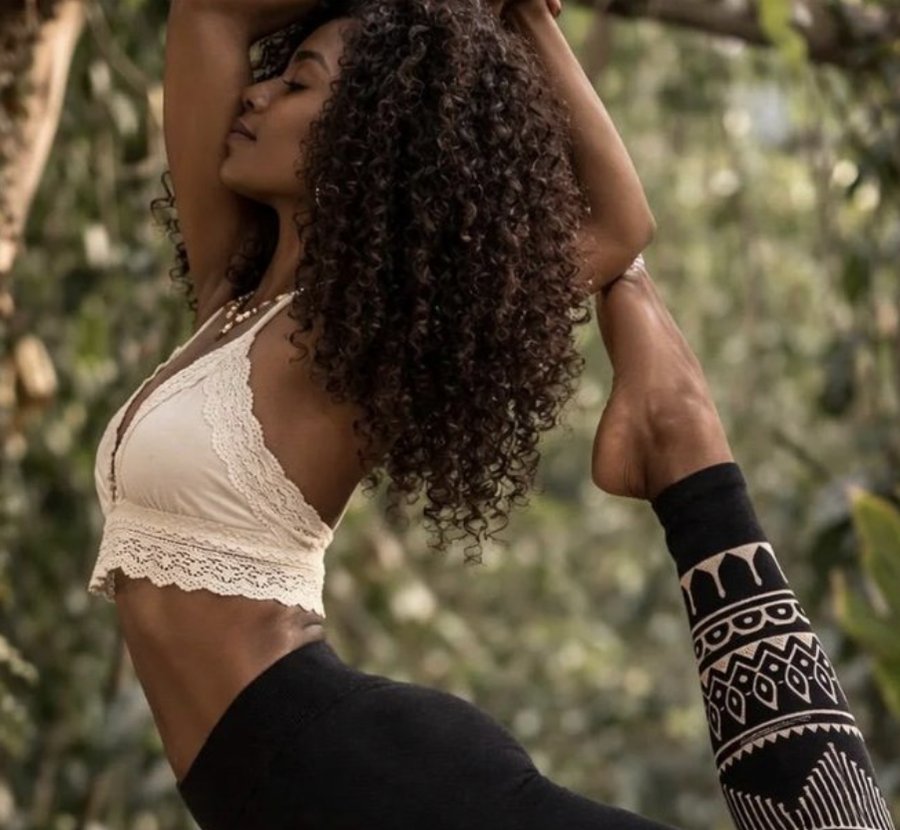Ananda Leggings — Black Block Print